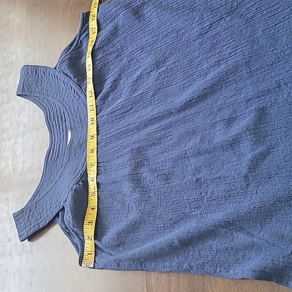 Essentials CottonSpring Summer Midi dress Size L sleeveless round neck blue - Picture 3 of 10